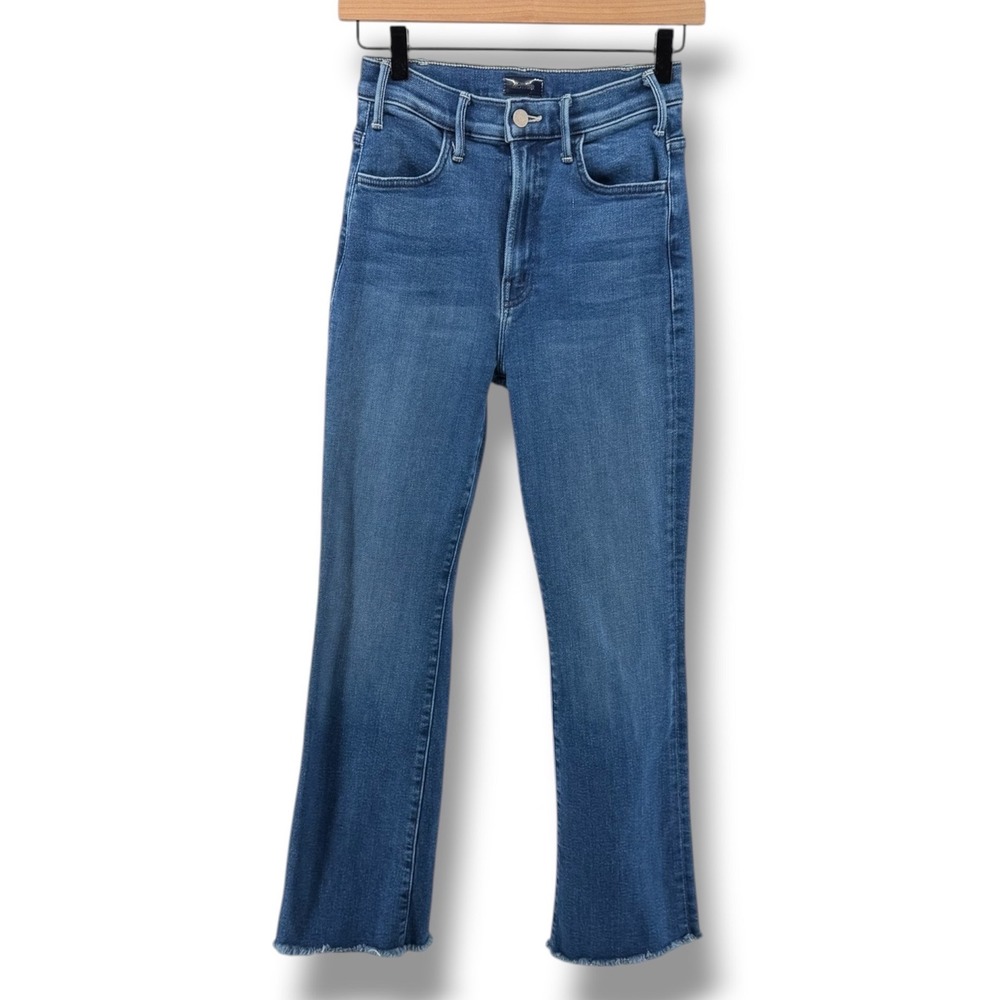 MOTHER The Hustler Flood Fray Jeans Women 25 in Whatever You Want Premium Denim